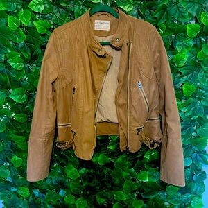 We The Free Brown, Leather, Motorcycle Jacket (M)